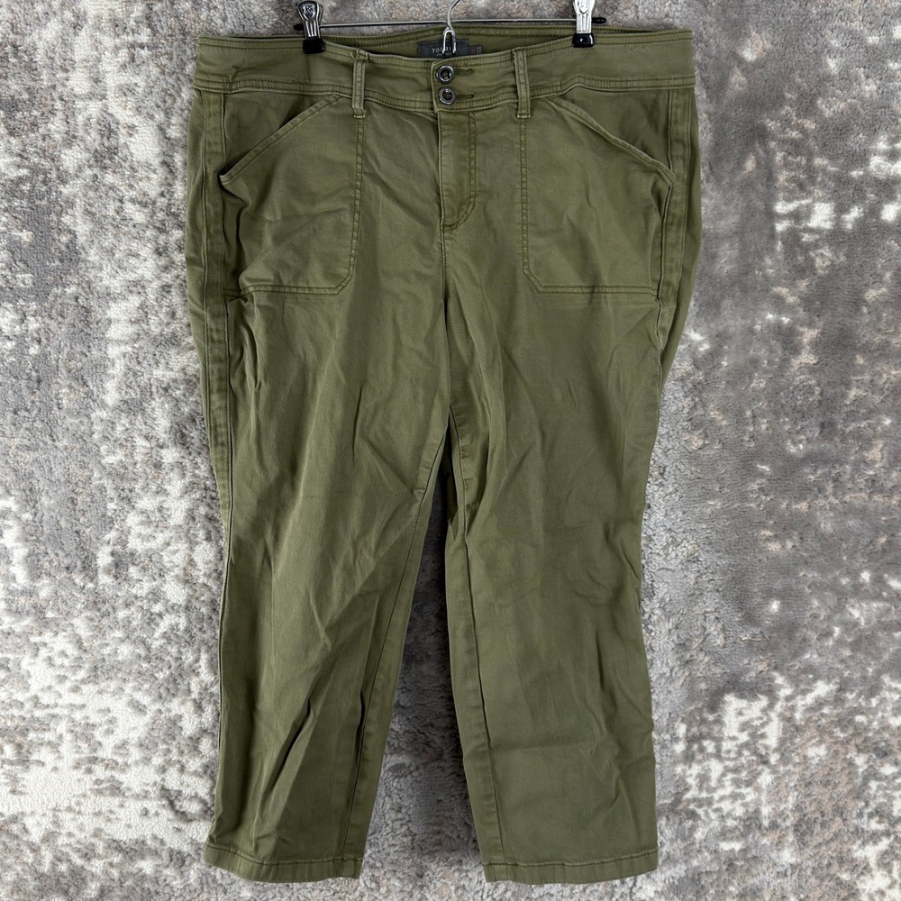Torrid Size 20 Plus Stretch Cargo Utility Cropped Pants Green N/A Women